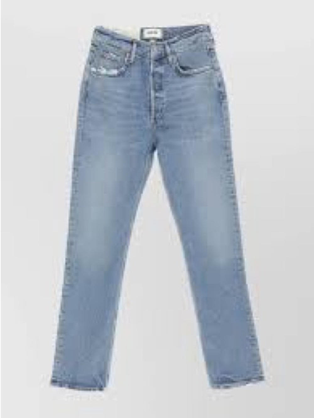 AGOLDE High Rise Straight Leg Jeans Raw Frayed Hem Vintage Wash Sz 27